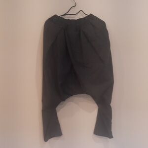 Charcoal Gray Extreme Drop Crotch Pants in a Luxurious Wool/Rayon Fabric.